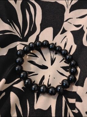 New Wooden Buddhist Black Stretch Bracelet